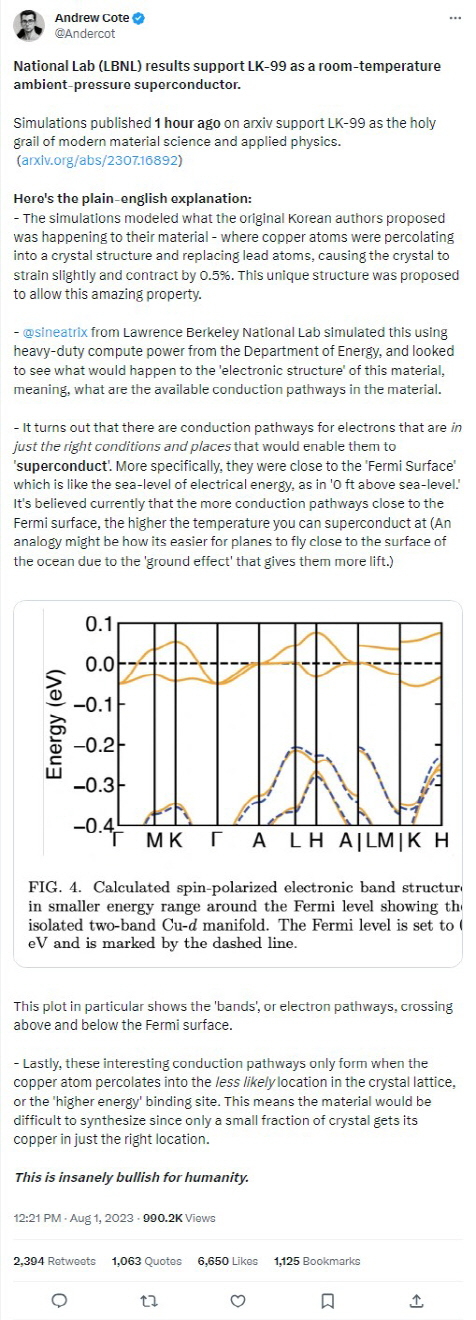 미 로렌스버클리국립연구소 연구진의 시뮬레이션 결과를 소개하는 트위터 메시지.